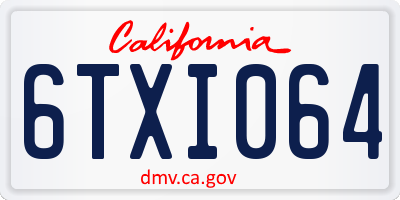 CA license plate 6TXI064