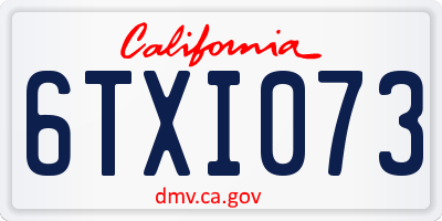 CA license plate 6TXI073