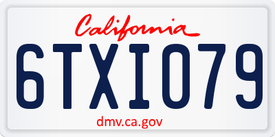 CA license plate 6TXI079
