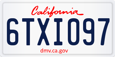 CA license plate 6TXI097