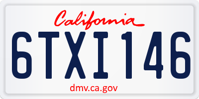 CA license plate 6TXI146