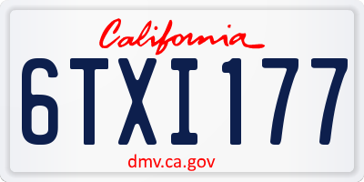 CA license plate 6TXI177