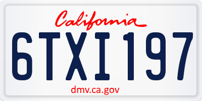 CA license plate 6TXI197