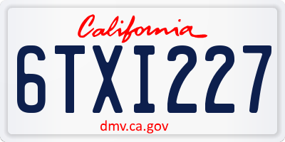 CA license plate 6TXI227