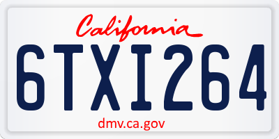CA license plate 6TXI264