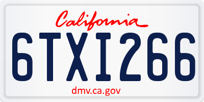 CA license plate 6TXI266