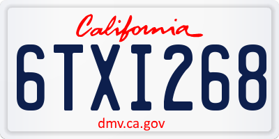 CA license plate 6TXI268
