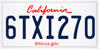 CA license plate 6TXI270