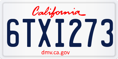 CA license plate 6TXI273