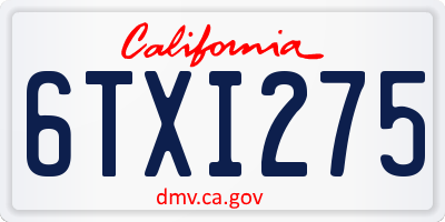 CA license plate 6TXI275