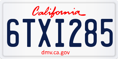 CA license plate 6TXI285