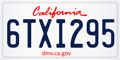 CA license plate 6TXI295