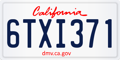 CA license plate 6TXI371
