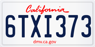 CA license plate 6TXI373