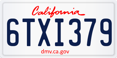 CA license plate 6TXI379