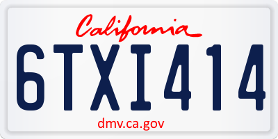 CA license plate 6TXI414