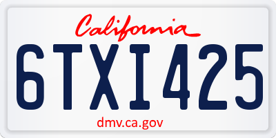 CA license plate 6TXI425