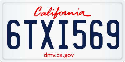 CA license plate 6TXI569