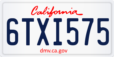 CA license plate 6TXI575