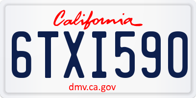 CA license plate 6TXI590