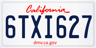 CA license plate 6TXI627
