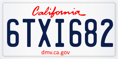 CA license plate 6TXI682