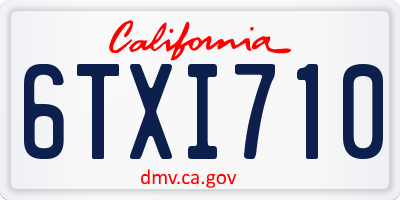 CA license plate 6TXI710