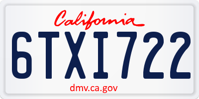 CA license plate 6TXI722