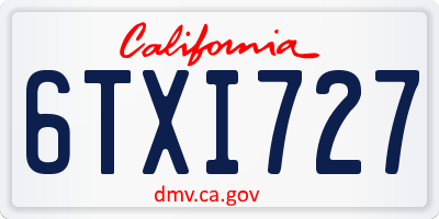 CA license plate 6TXI727