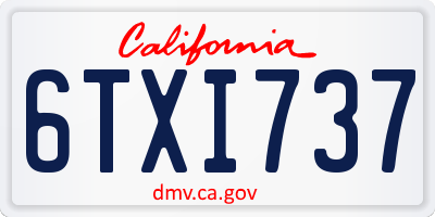 CA license plate 6TXI737