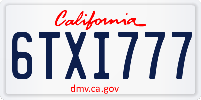 CA license plate 6TXI777