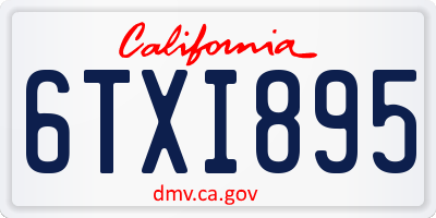CA license plate 6TXI895