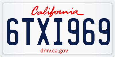 CA license plate 6TXI969