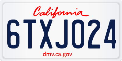 CA license plate 6TXJ024