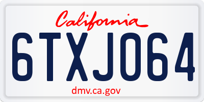 CA license plate 6TXJ064
