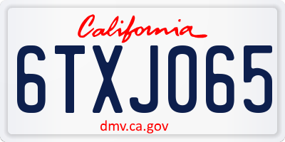 CA license plate 6TXJ065