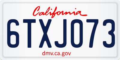 CA license plate 6TXJ073