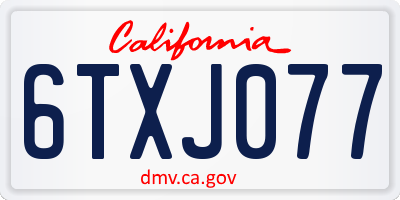 CA license plate 6TXJ077