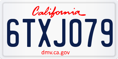 CA license plate 6TXJ079