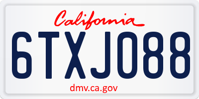 CA license plate 6TXJ088