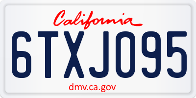 CA license plate 6TXJ095