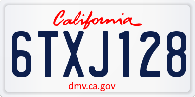 CA license plate 6TXJ128