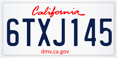 CA license plate 6TXJ145