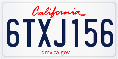 CA license plate 6TXJ156