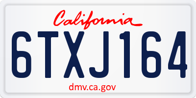CA license plate 6TXJ164