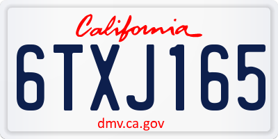 CA license plate 6TXJ165