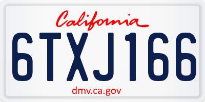 CA license plate 6TXJ166
