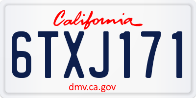 CA license plate 6TXJ171