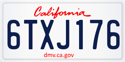 CA license plate 6TXJ176