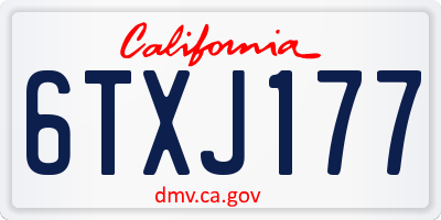 CA license plate 6TXJ177